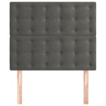 vidaXL Tăblii de pat, 2 buc, gri închis, 80x5x78/88 cm, catifea vidaXL Tăblii de pat, 2 buc, gri închis, 80x5x78/88 cm, catifea