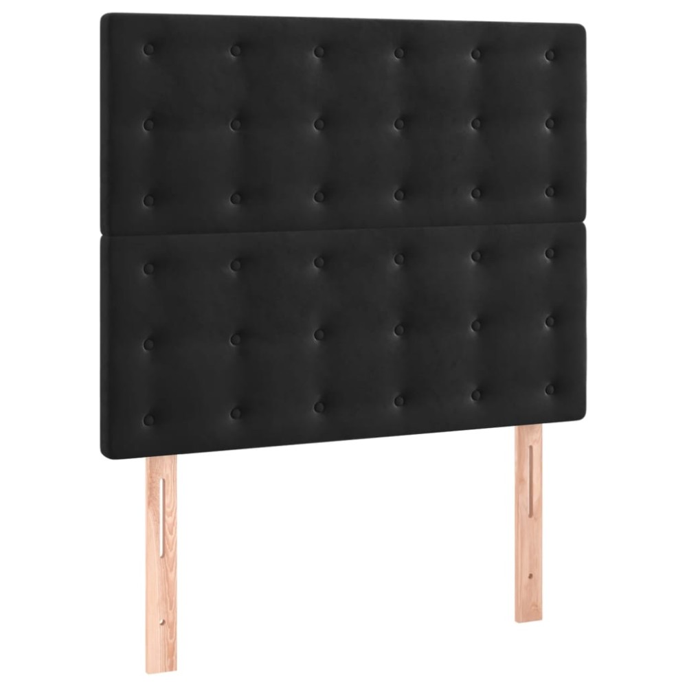 vidaXL Tăblii de pat, 2 buc, negru, 80x5x78/88 cm, catifea