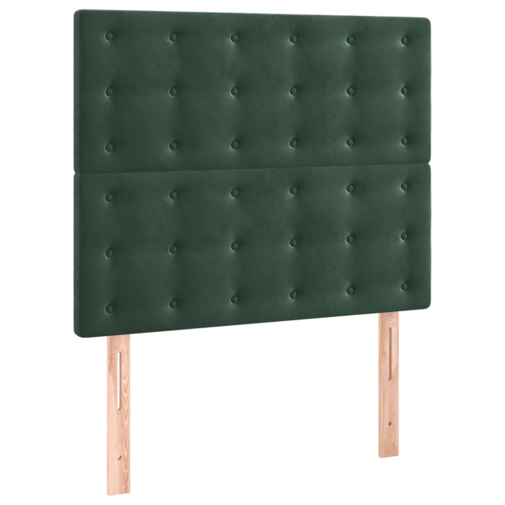 vidaXL Tăblii de pat, 2 buc, verde închis, 80x5x78/88 cm, catifea