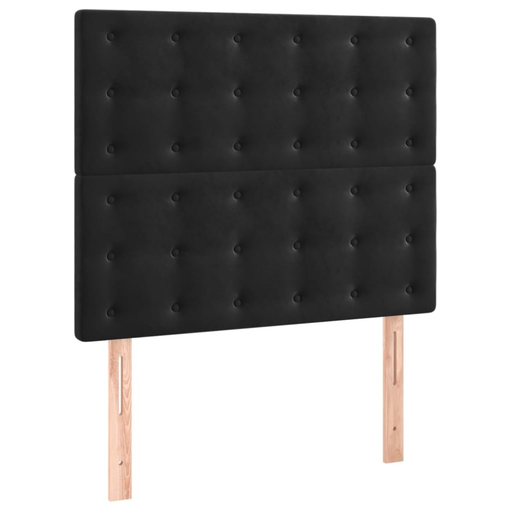 vidaXL Tăblii de pat, 2 buc, negru, 90x5x78/88 cm, catifea