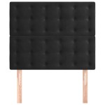 vidaXL Tăblii de pat, 2 buc, negru, 90x5x78/88 cm, catifea