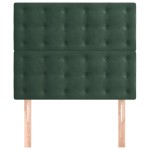 vidaXL Tăblii de pat, 2 buc, verde închis, 90x5x78/88 cm, catifea