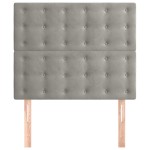 vidaXL Tăblii de pat, 2 buc, gri deschis, 100x5x78/88 cm, catifea vidaXL Tăblii de pat, 2 buc, gri deschis, 100x5x78/88 cm, catifea