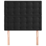 vidaXL Tăblii de pat, 2 buc, negru, 100x5x78/88 cm, catifea