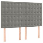 vidaXL Tăblii de pat, 4 buc, gri deschis, 72x5x78/88 cm, catifea vidaXL Tăblii de pat, 4 buc, gri deschis, 72x5x78/88 cm, catifea