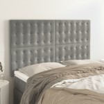 vidaXL Tăblii de pat, 4 buc, gri deschis, 72x5x78/88 cm, catifea vidaXL Tăblii de pat, 4 buc, gri deschis, 72x5x78/88 cm, catifea