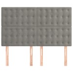 vidaXL Tăblii de pat, 4 buc, gri deschis, 72x5x78/88 cm, catifea vidaXL Tăblii de pat, 4 buc, gri deschis, 72x5x78/88 cm, catifea