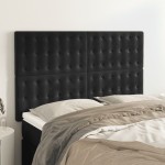 vidaXL Tăblii de pat, 4 buc, negru, 72x5x78/88 cm, catifea vidaXL Tăblii de pat, 4 buc, negru, 72x5x78/88 cm, catifea