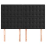 vidaXL Tăblii de pat, 4 buc, negru, 72x5x78/88 cm, catifea vidaXL Tăblii de pat, 4 buc, negru, 72x5x78/88 cm, catifea