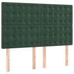 vidaXL Tăblii de pat, 4 buc, verde închis, 72x5x78/88 cm, catifea vidaXL Tăblii de pat, 4 buc, verde închis, 72x5x78/88 cm, catifea