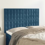 vidaXL Tăblii de pat, 4 buc, albastru închis, 72x5x78/88 cm, catifea vidaXL Tăblii de pat, 4 buc, albastru închis, 72x5x78/88 cm, catifea