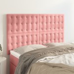vidaXL Tăblii de pat, 4 buc, roz, 72x5x78/88 cm, catifea vidaXL Tăblii de pat, 4 buc, roz, 72x5x78/88 cm, catifea