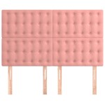 vidaXL Tăblii de pat, 4 buc, roz, 72x5x78/88 cm, catifea vidaXL Tăblii de pat, 4 buc, roz, 72x5x78/88 cm, catifea