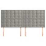 vidaXL Tăblii de pat, 4 buc, gri deschis, 80x5x78/88 cm, catifea vidaXL Tăblii de pat, 4 buc, gri deschis, 80x5x78/88 cm, catifea