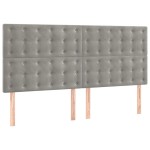 vidaXL Tăblii de pat, 4 buc, gri deschis, 90x5x78/88 cm, catifea vidaXL Tăblii de pat, 4 buc, gri deschis, 90x5x78/88 cm, catifea