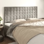 vidaXL Tăblii de pat, 4 buc, gri deschis, 90x5x78/88 cm, catifea vidaXL Tăblii de pat, 4 buc, gri deschis, 90x5x78/88 cm, catifea