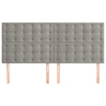 vidaXL Tăblii de pat, 4 buc, gri deschis, 90x5x78/88 cm, catifea vidaXL Tăblii de pat, 4 buc, gri deschis, 90x5x78/88 cm, catifea