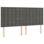 vidaXL Tăblii de pat, 4 buc, gri închis, 90x5x78/88 cm, catifea vidaXL Tăblii de pat, 4 buc, gri închis, 90x5x78/88 cm, catifea