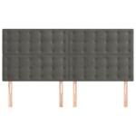 vidaXL Tăblii de pat, 4 buc, gri închis, 90x5x78/88 cm, catifea vidaXL Tăblii de pat, 4 buc, gri închis, 90x5x78/88 cm, catifea