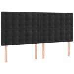 vidaXL Tăblii de pat, 4 buc, negru, 90x5x78/88 cm, catifea vidaXL Tăblii de pat, 4 buc, negru, 90x5x78/88 cm, catifea