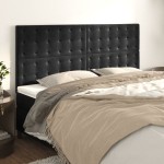 vidaXL Tăblii de pat, 4 buc, negru, 90x5x78/88 cm, catifea vidaXL Tăblii de pat, 4 buc, negru, 90x5x78/88 cm, catifea