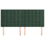 vidaXL Tăblii de pat, 4 buc, verde închis, 90x5x78/88 cm, catifea vidaXL Tăblii de pat, 4 buc, verde închis, 90x5x78/88 cm, catifea