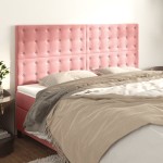 vidaXL Tăblii de pat, 4 buc, roz, 90x5x78/88 cm, catifea vidaXL Tăblii de pat, 4 buc, roz, 90x5x78/88 cm, catifea