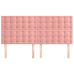 vidaXL Tăblii de pat, 4 buc, roz, 90x5x78/88 cm, catifea vidaXL Tăblii de pat, 4 buc, roz, 90x5x78/88 cm, catifea