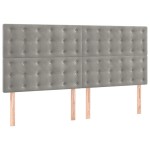 vidaXL Tăblii de pat, 4 buc, gri deschis, 100x5x78/88 cm, catifea vidaXL Tăblii de pat, 4 buc, gri deschis, 100x5x78/88 cm, catifea