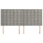 vidaXL Tăblii de pat, 4 buc, gri deschis, 100x5x78/88 cm, catifea vidaXL Tăblii de pat, 4 buc, gri deschis, 100x5x78/88 cm, catifea