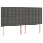 vidaXL Tăblii de pat, 4 buc, gri închis, 100x5x78/88 cm, catifea vidaXL Tăblii de pat, 4 buc, gri închis, 100x5x78/88 cm, catifea