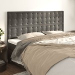 vidaXL Tăblii de pat, 4 buc, gri închis, 100x5x78/88 cm, catifea vidaXL Tăblii de pat, 4 buc, gri închis, 100x5x78/88 cm, catifea