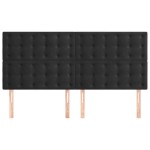 vidaXL Tăblii de pat, 4 buc, negru, 100x5x78/88 cm, catifea vidaXL Tăblii de pat, 4 buc, negru, 100x5x78/88 cm, catifea