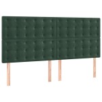 vidaXL Tăblii de pat, 4 buc, verde închis, 100x5x78/88 cm, catifea vidaXL Tăblii de pat, 4 buc, verde închis, 100x5x78/88 cm, catifea