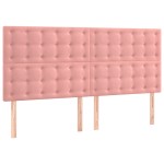 vidaXL Tăblii de pat, 4 buc, roz, 100x5x78/88 cm, catifea vidaXL Tăblii de pat, 4 buc, roz, 100x5x78/88 cm, catifea