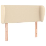 vidaXL Tăblie de pat cu aripioare crem 93x23x78/88 cm textil