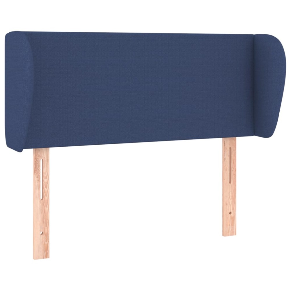 vidaXL Tăblie de pat cu aripioare albastru 93x23x78/88 cm textil