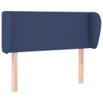 vidaXL Tăblie de pat cu aripioare albastru 93x23x78/88 cm textil vidaXL Tăblie de pat cu aripioare albastru 93x23x78/88 cm textil