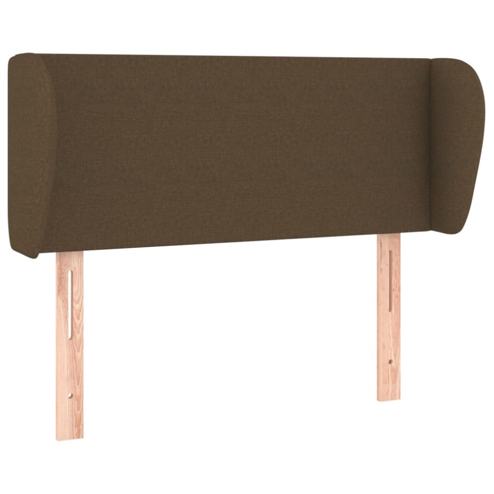 vidaXL Tăblie de pat cu aripioare maro închis 103x23x78/88 cm textil
