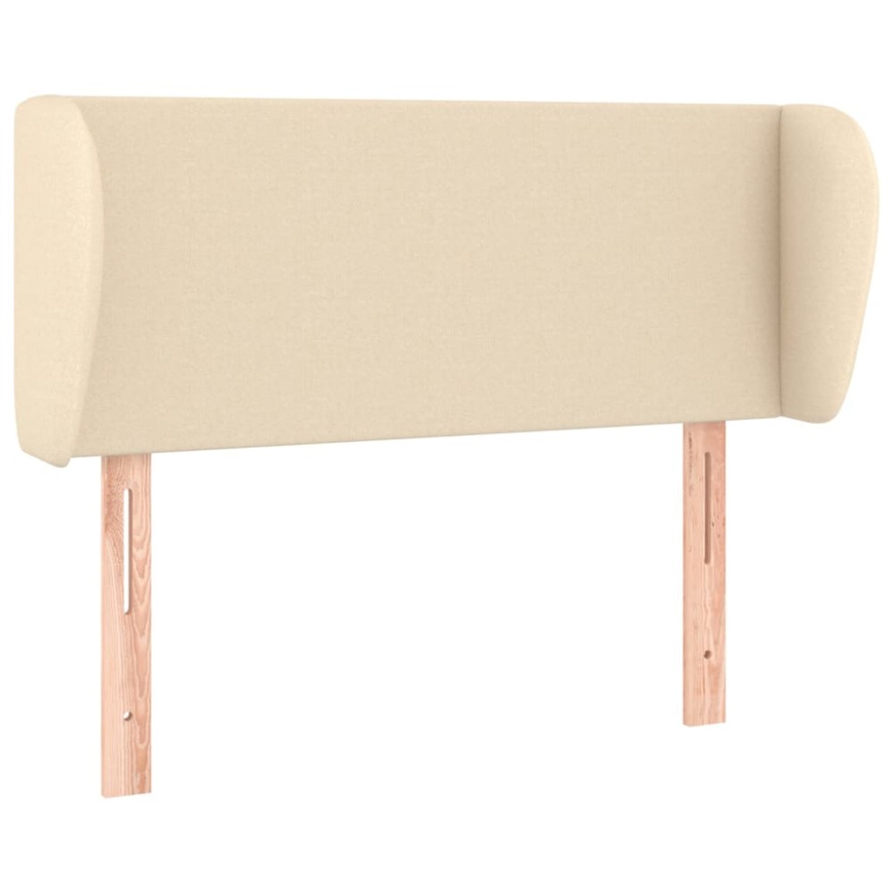 vidaXL Tăblie de pat cu aripioare crem 103x23x78/88 cm textil