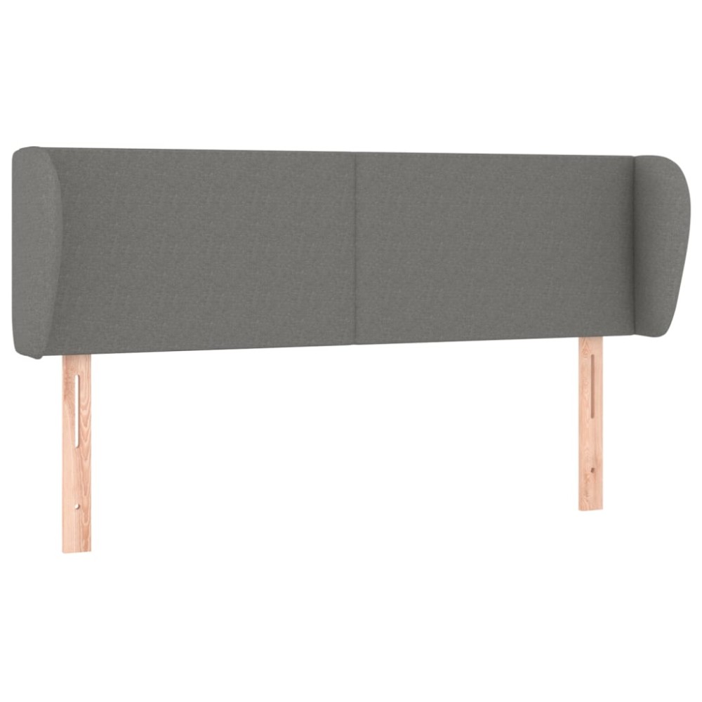 vidaXL Tăblie de pat cu aripioare gri închis 147x23x78/88 cm textil