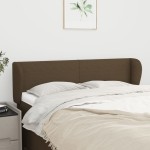 vidaXL Tăblie de pat cu aripioare maro închis 147x23x78/88 cm textil