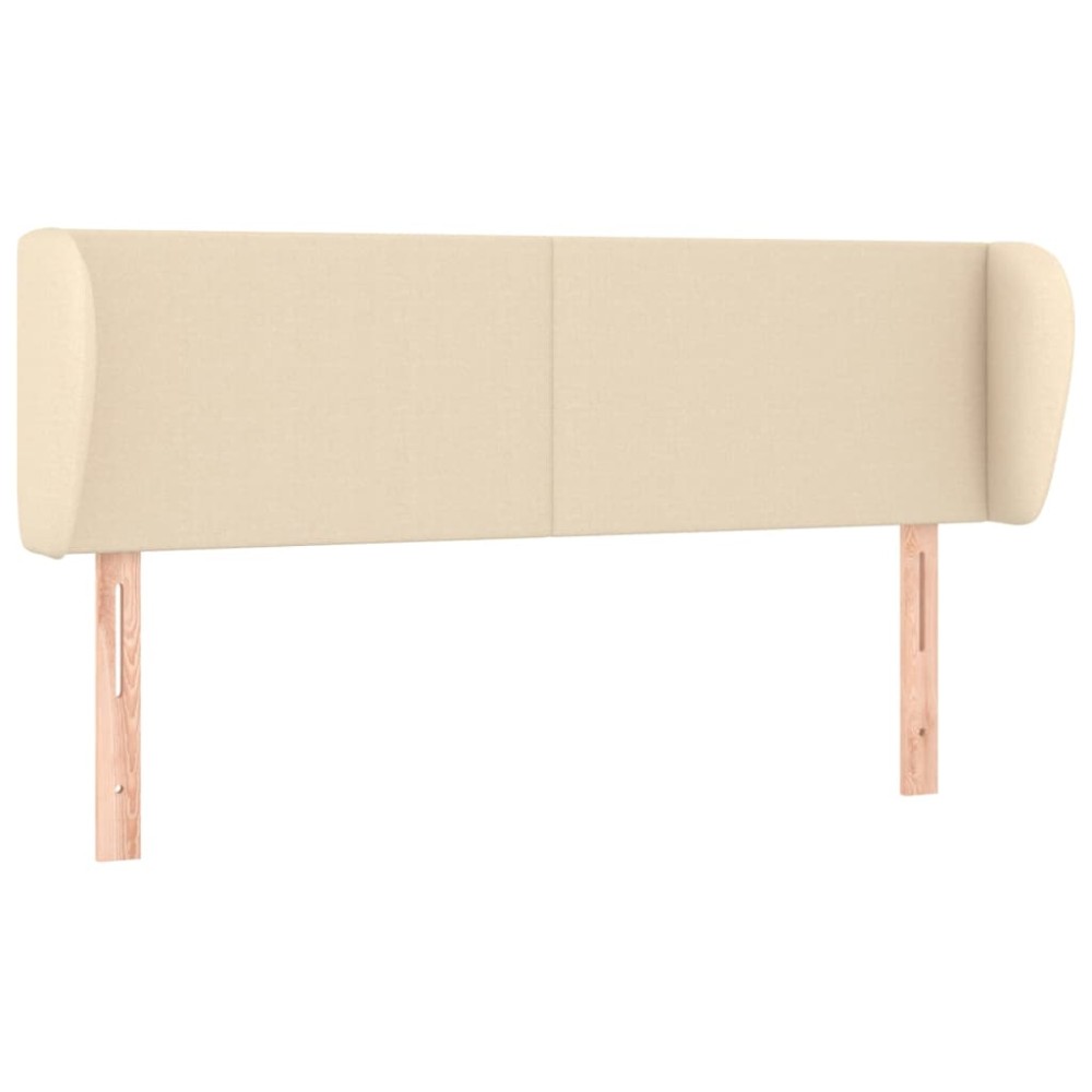 vidaXL Tăblie de pat cu aripioare crem 147x23x78/88 cm material textil