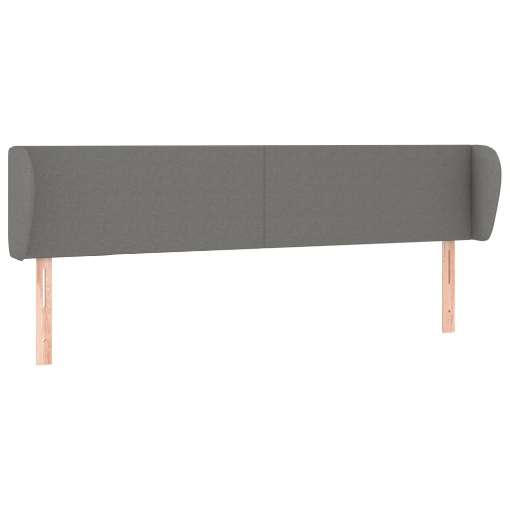 vidaXL Tăblie de pat cu aripioare gri închis 163x23x78/88 cm textil