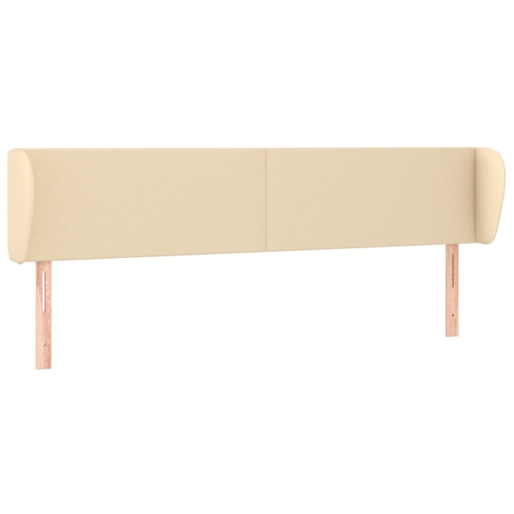 vidaXL Tăblie de pat cu aripioare crem 163x23x78/88 cm material textil