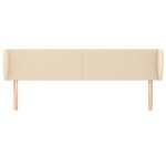 vidaXL Tăblie de pat cu aripioare crem 163x23x78/88 cm material textil vidaXL Tăblie de pat cu aripioare crem 163x23x78/88 cm material textil