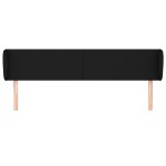 vidaXL Tăblie de pat cu aripioare negru 183x23x78/88 cm textil