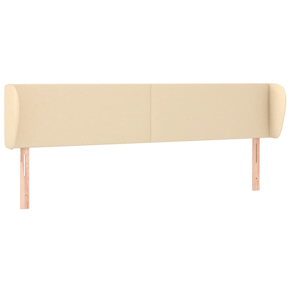 vidaXL Tăblie de pat cu aripioare crem 183x23x78/88 cm material textil