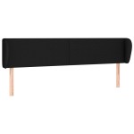 vidaXL Tăblie de pat cu aripioare negru 203x23x78/88 cm textil