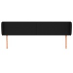 vidaXL Tăblie de pat cu aripioare negru 203x23x78/88 cm textil